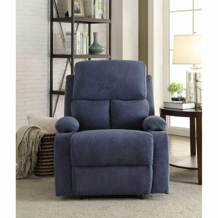 OCEANTAILER Home Roots Furniture  39 x 32 x 37 in. Linen Fabric & Wood Frame Recliner - Chocolate 286182